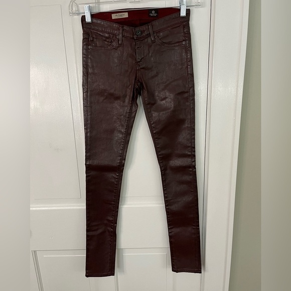 AG ADRIANO GOLDSCHMIED Legging Ankle Super Skinny Leatherette Jean Size 24R New - Picture 4 of 16